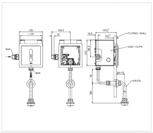 Van cảm ứng tiểu nam âm tường DUE113UPK - 5