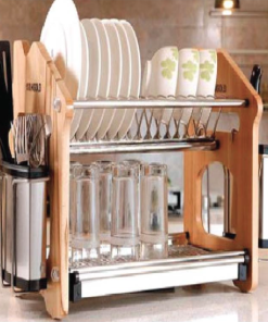 Kệ chén để bàn Higold inox -gỗ – F852D