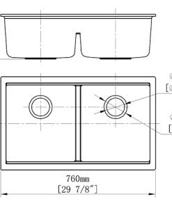 Chậu Rửa Chén Đá Nhân Tạo 2 Hộc CREAVE G-U7646G - 13