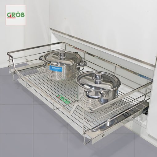 KỆ ĐỰNG XOONG NỒI INOX SUS304 NAN DẸT Grob - 3
