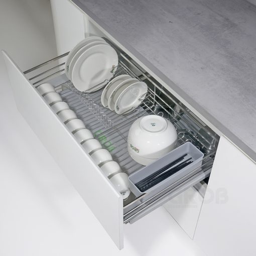 KỆ ĐỰNG BÁT ĐĨA ĐA NĂNG INOX SUS304 NAN DẸT Grob - 1