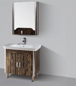 Lavabo sứ+tủ inox+gương soi Gorlde GD-102