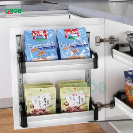 Tủ đồ khô 2 tầng inox hộp Grob - 7