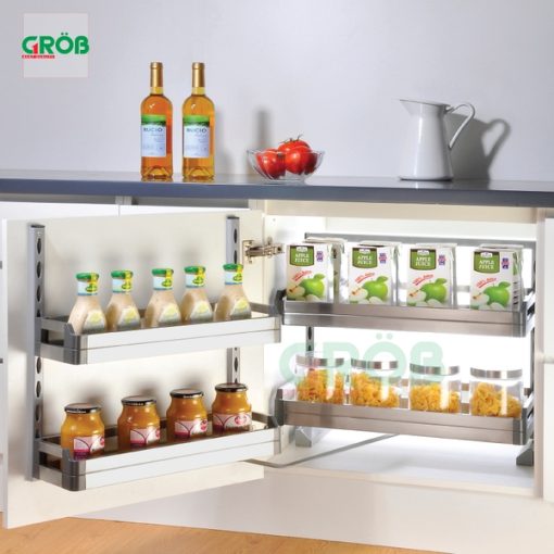 Tủ đồ khô 2 tầng inox hộp Grob - 1