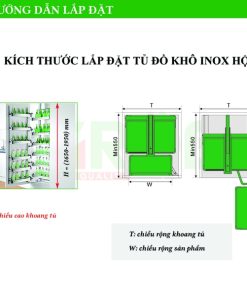 Tủ đồ khô 6 tầng inox hộp Grob - 17