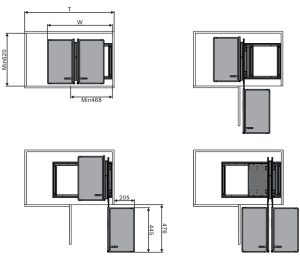 Kệ liên hoàn âm tủ Inox hộp vách kính (GK - 90A) Grob - 9