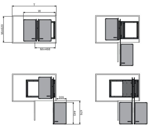Kệ liên hoàn âm tủ Inox hộp vách kính (GK - 90A) Grob - 5