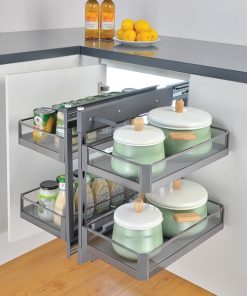 Kệ liên hoàn âm tủ Inox hộp vách kính (GK - 90A) Grob