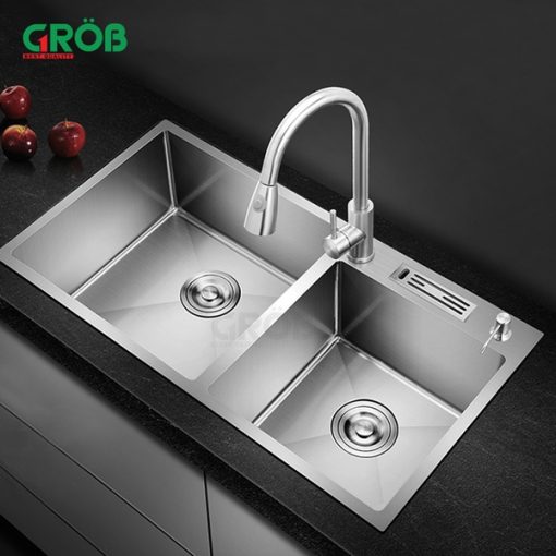 Chậu 2 hố inox GS304-8245 Grob - 5