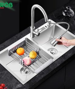 Chậu 2 hố inox GS304-8245 Grob