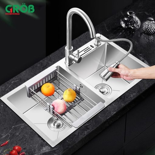 Chậu 2 hố inox GS304-8245 Grob - 1