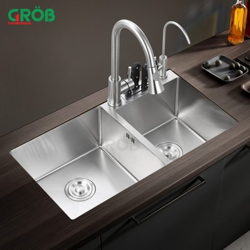 Chậu 2 hố inox GS304-8245 Grob - 3