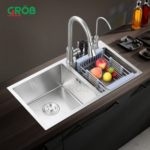 Chậu 2 hố inox GS304-8245 Grob - 7
