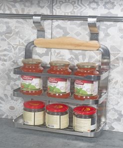 Giá Để Gia Vị Inox SUS304 2 Tầng Treo Ngoài Grob