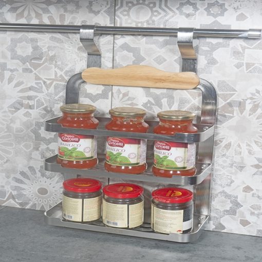 Giá Để Gia Vị Inox SUS304 2 Tầng Treo Ngoài Grob - 1