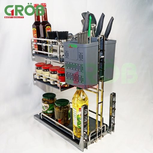 KỆ ĐỰNG DAO THỚT INOX SUS304 NAN OVAL Grob - 3