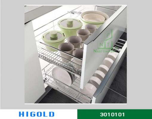 Kệ xoong nồi ray giảm chấn Higold inox 304 – 301101 - 1