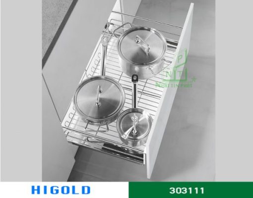Kệ xoong nồi Higold ray giảm chấn bắt mặt hộc inox 304 – 303111 - 1