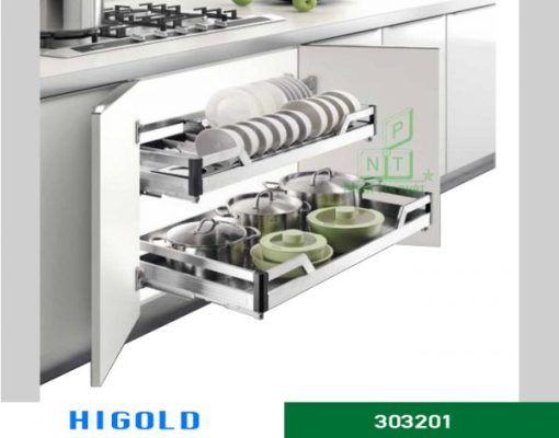 Kệ xoong Higold bản bắt mặt hộc inox 304 – 303201 - 1