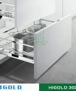 Kệ xoong nồi diamond ray giảm chấn bắt mặt hộc Higold inox 304 – 303515