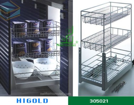 Kệ 3 tầng Higold đựng chai lọ inox 304 – 305001 - 1