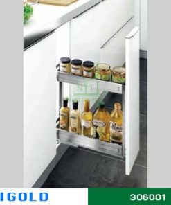Kệ gia vị Higold bản ray giảm chấn inox 304 – 306001