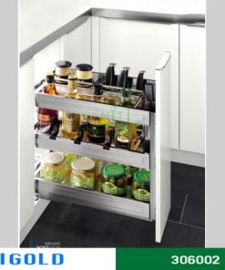 Kệ gia vị Higold bản ray giảm chấn inox 304 – 306002