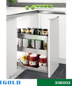 Kệ gia vị Higold bản ray giảm chấn inox 304 – 306003