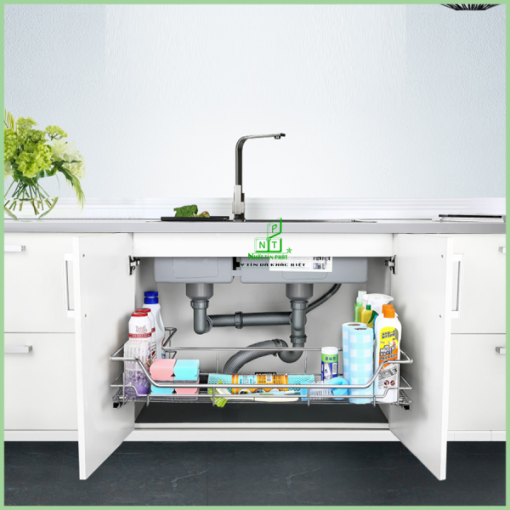 Kệ xoong nồi dưới bồn rửa ray giảm chấn Higold inox 304 – 308002 - 1