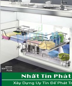 Kệ xoong dưới bồn rửa ray giảm chấn Higold inox 304 – 308001