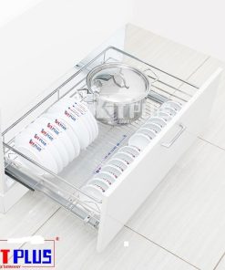 Giá xoong nồi bát đĩa đa năng Inox nan tròn Kit Plus DM80S