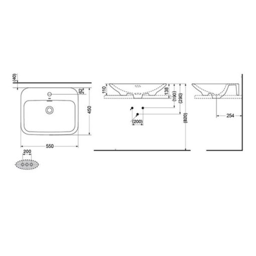Chậu rửa lavabo đặt bàn TOTO LW160CB - 3
