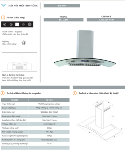 Sanko-Máy hút khói treo tường SC 389 - 10 Sanko-Máy hút khói treo tường SC 389 - 9
