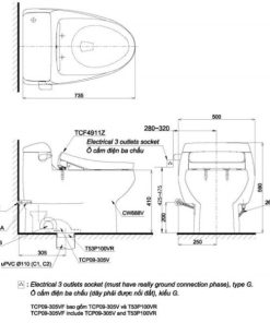 Bồn cầu 1 khối TOTO MS688W7 - 6