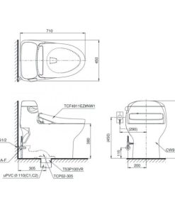 Bồn cầu 1 khối TOTO MS914W11 nắp Washlet - 7 Bồn cầu 1 khối TOTO MS914W11 nắp Washlet - 6