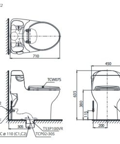 Bồn cầu 1 khối TOTO MS914RE2 - 6