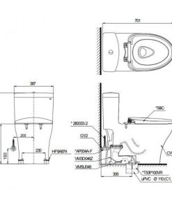 Bồn cầu 1 khối TOTO MS889DRE4 - 8