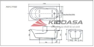 Bồn tắm TOTO PAY1770DH#W/DB501R-2B - 5