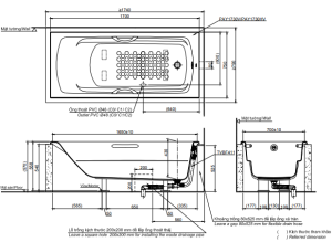 Bồn tắm xây TOTO PAY1730V/TBVF411 - 5