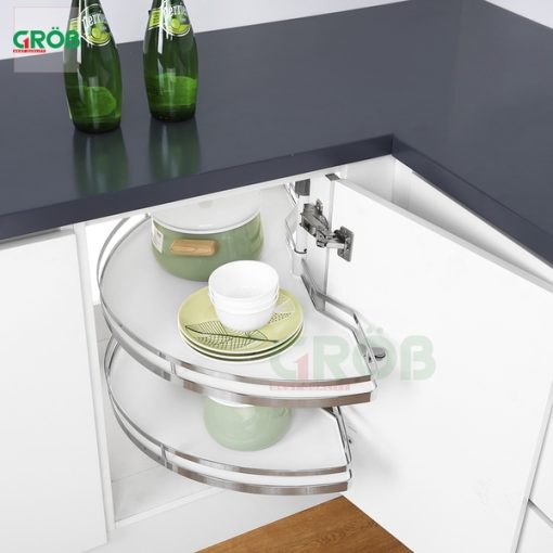 MÂM XOAY 180 INOX SUS304 NAN DẸT ĐÁY MELAMIN Grob - 1