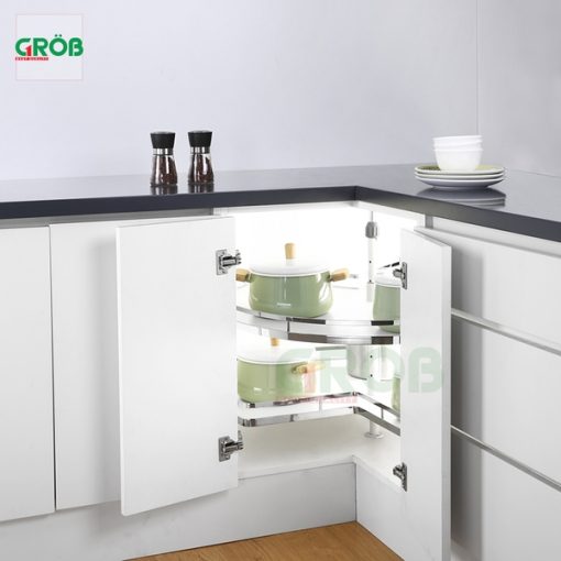 MÂM XOAY 270 INOX SUS304 NAN DẸT ĐÁY MELAMIN Grob - 1