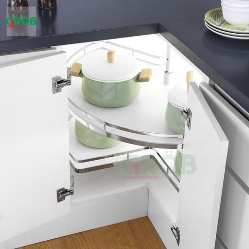 MÂM XOAY 270 INOX SUS304 NAN DẸT ĐÁY MELAMIN Grob - 3