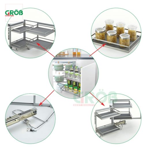 Giá góc liên hoàn nan dẹt inox 304 Grob - 15