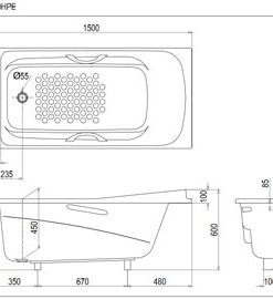 Bồn tắm ngọc trai TOTO PPY1560HPE#P/DB501R-2P - 6 Bồn tắm ngọc trai TOTO PPY1560HPE#P/DB501R-2P - 5