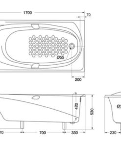 Bồn tắm ngọc trai TOTO PPY1710PE#P/DB501R-2B - 5