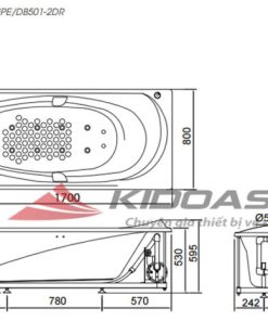 Bồn tắm sục khí ngọc trai TOTO PPYB1710RHPE#P/DB501R-2B - 5