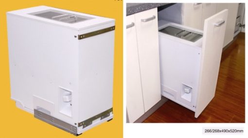 Cariny - Thùng đựng gạo bằng nhựa, lắp cánh,ray giảm chấn, có hiển thị số trọng lượng TGA-250 - 1