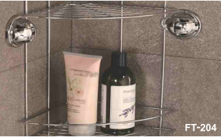 Cariny - Bộ móc hít và rổ inox 304 dùng cho góc trong nhà tắm 421211-0011 - 1