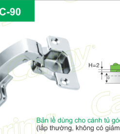 Cariny - Bản lề dùng cho cánh tủ góc C90, góc mở 90 độ