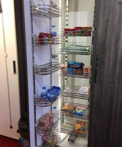 Cariny - Kệ tủ kho INOX 304 sợi tròn cánh mở rộng 450mm, 6 tầng 12 rỗ MTK-645SS